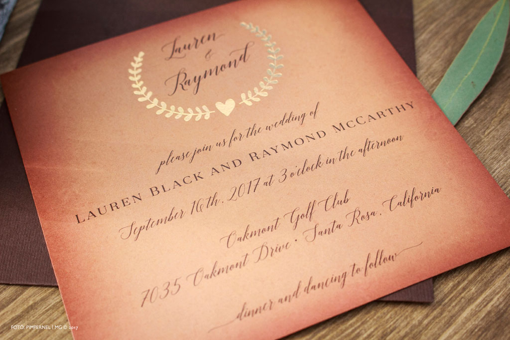 Bay Leaf – Mediterran Edition Collection – aranyozott esküvői meghívó