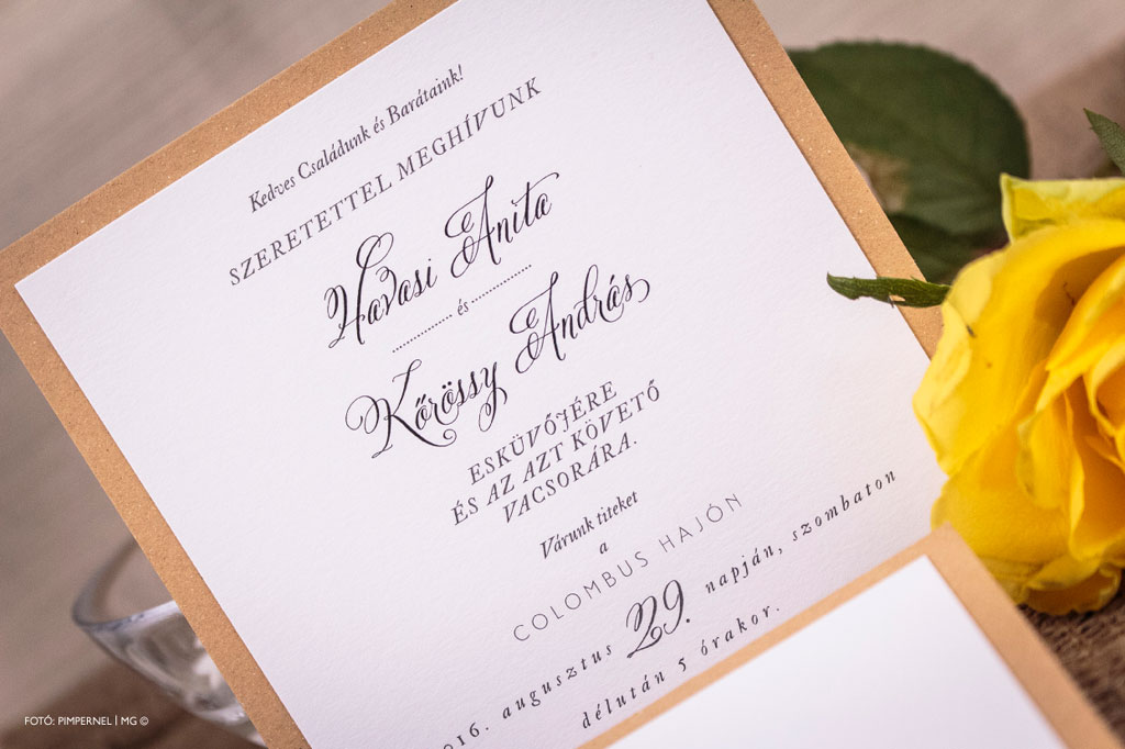 Kraft And Lace Collection – dobozos esküvői meghívó