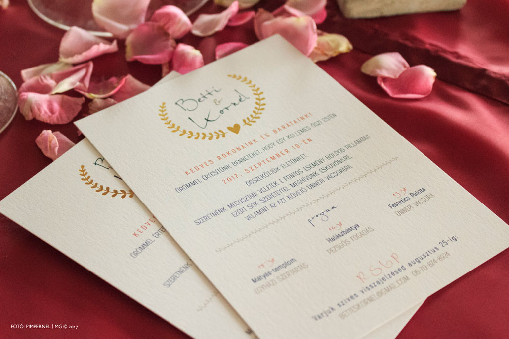 Bay Leaf2 Collection – aranyozott esküvői meghívó