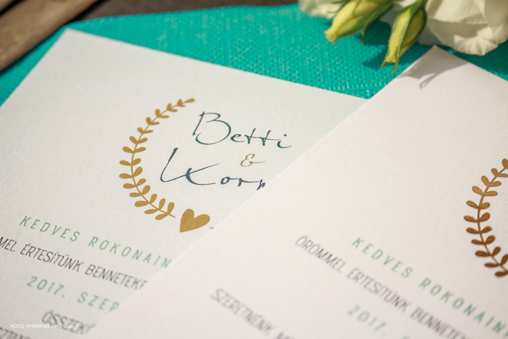 Bay Leaf2 Collection – aranyozott esküvői meghívó