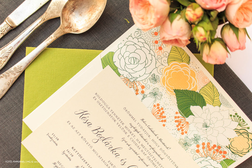 Blooming Glamour Collection – bélelt borítékos esküvői meghívó