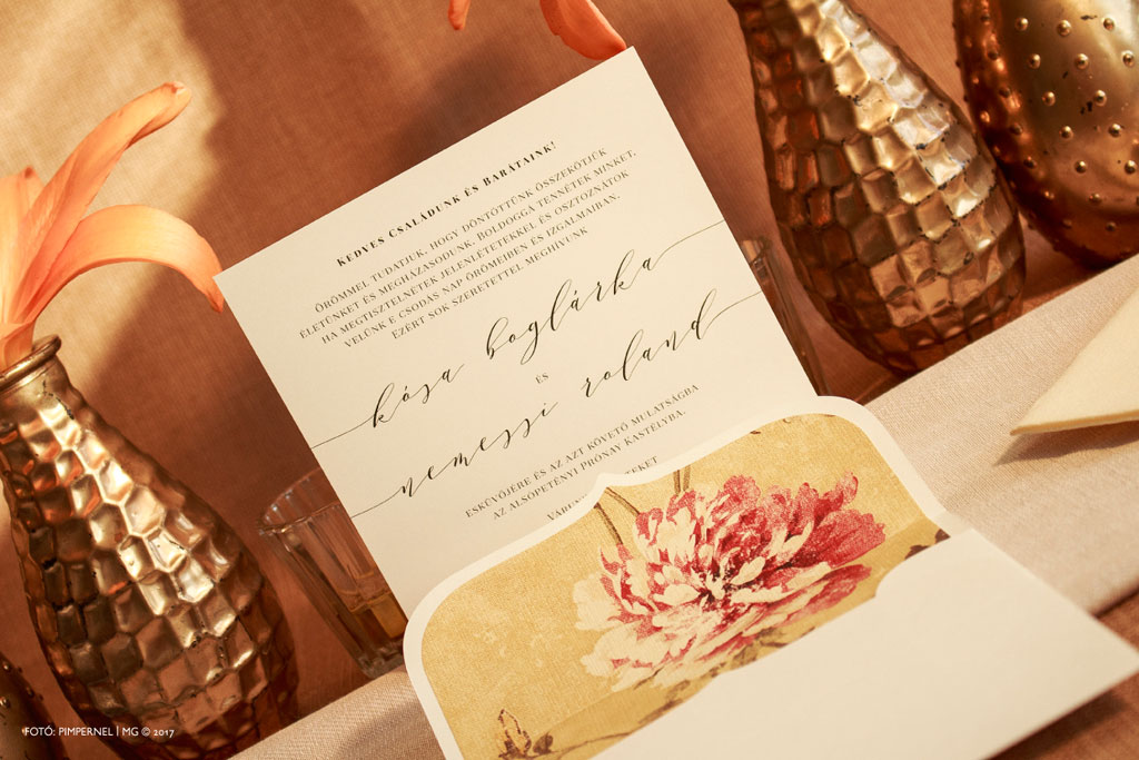 Fall In Love Collection – bélelt borítékos esküvői meghívó