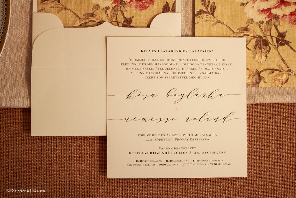 Fall In Love Collection – bélelt borítékos esküvői meghívó