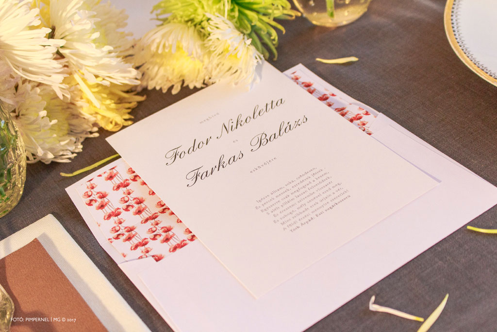 Floral Romance Collection – bélelt borítékos esküvői meghívó