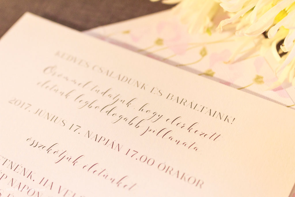 Floral Romance Collection – bélelt borítékos esküvői meghívó