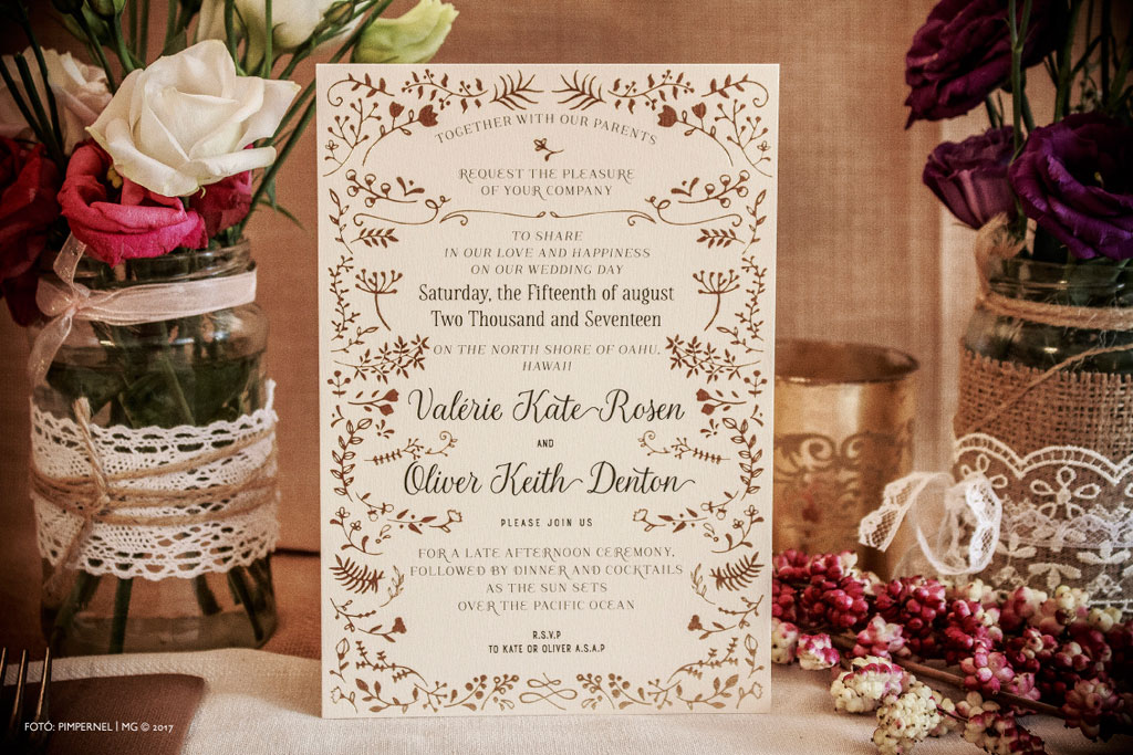 La Romance Floraison Collection – aranyozott esküvői meghívó