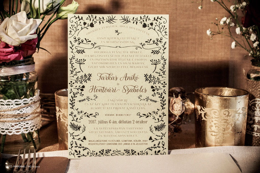 La Romance Floraison Black Edition Collection – foilpress esküvői meghívó