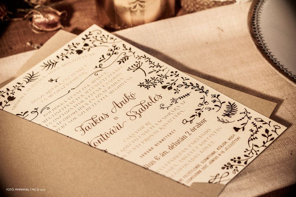 La Romance Floraison Black Edition Collection – foilpress esküvői meghívó