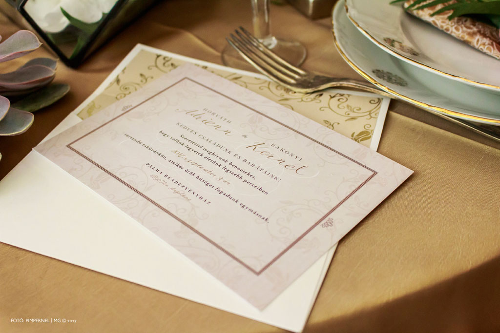 Romantic Rose Collection – bélelt borítékos esküvői meghívó
