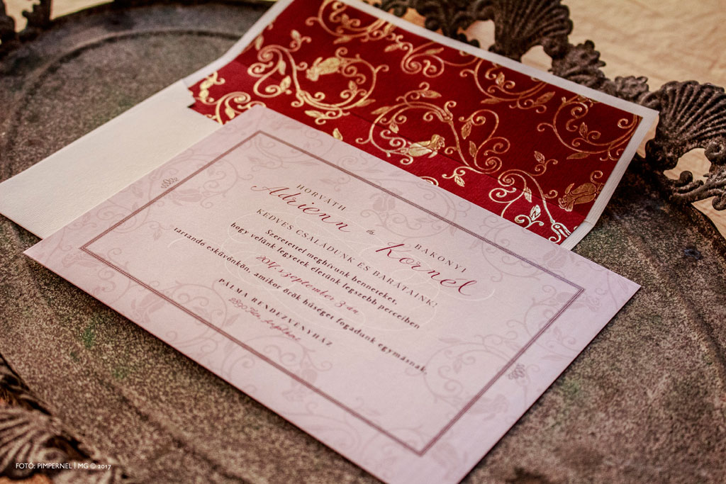 Romantic Rose Collection – bélelt borítékos esküvői meghívó
