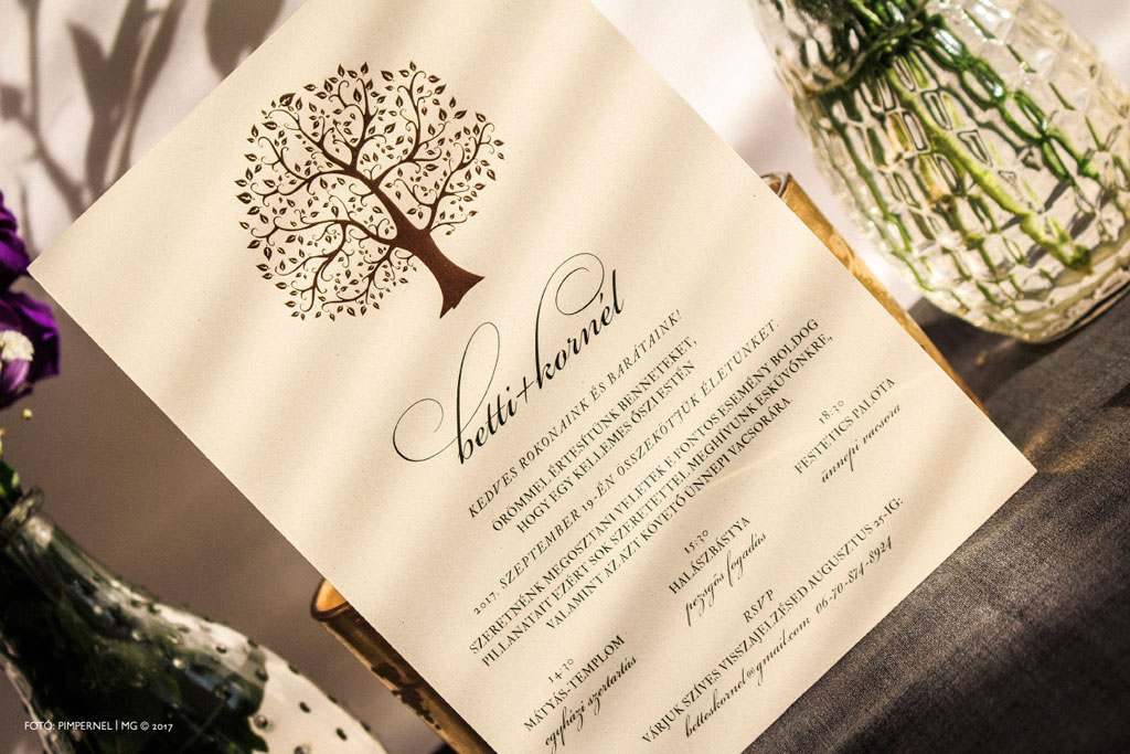 Tree Of Love 4 Rosegold Edition Collection – aranyozott esküvői meghívó