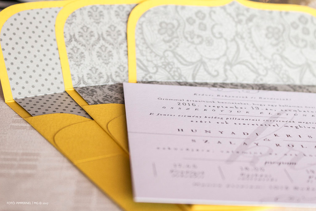 Yellow Collection – bélelt borítékos esküvői meghívó