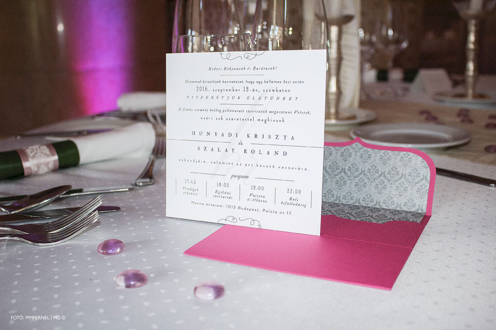 Pink Collection – bélelt borítékos esküvői meghívó