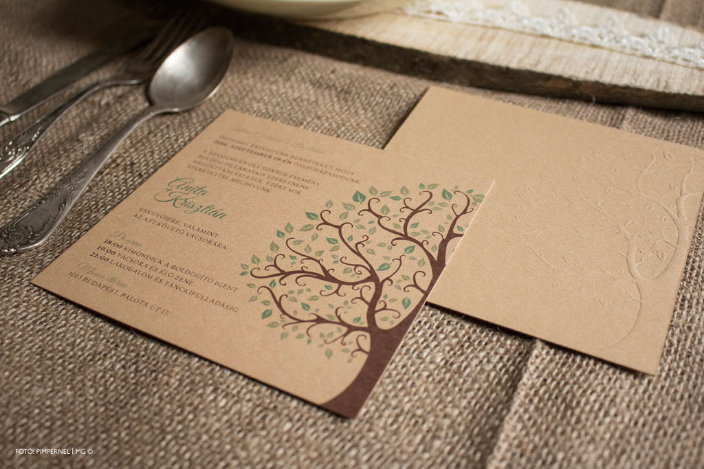 Tree of Love 3 – Cardboard Collection – Kraft Esküvői meghívó