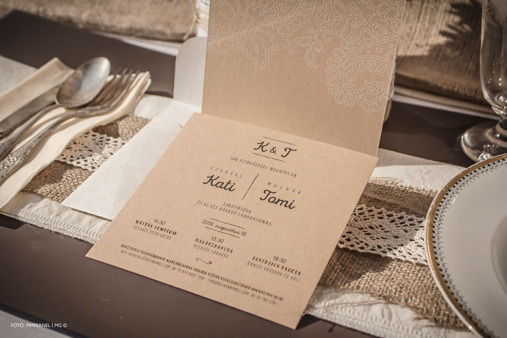 Sugarmice Kraft Collection – aranyozott esküvői meghívó