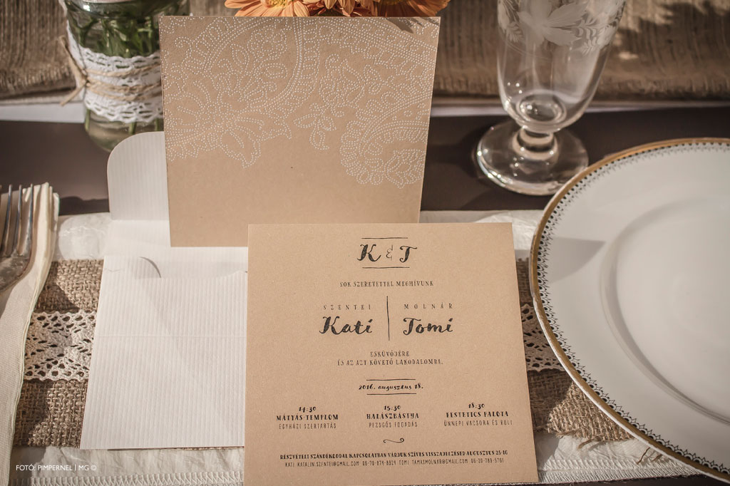 Sugarmice Kraft Collection – aranyozott esküvői meghívó