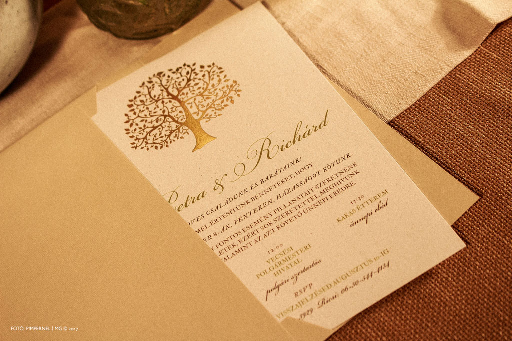 Petra és Richárd egyedi Tree Of Love meghívója