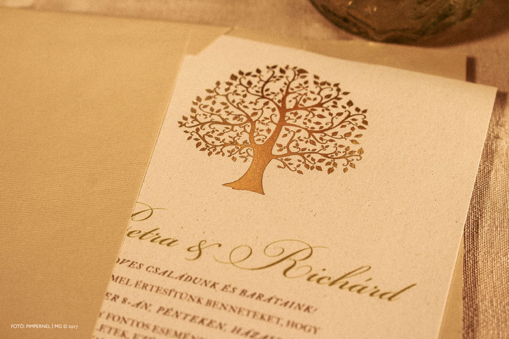 Petra és Richárd egyedi Tree Of Love meghívója