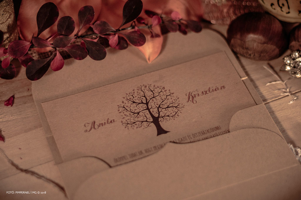 Tree Of Love 3 Cardboard #19 Kraft – életfa motívumos meghívó