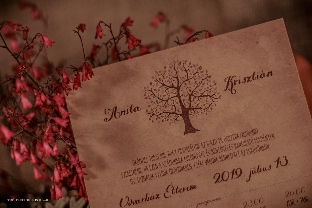 Tree Of Love 3 Cardboard #19 Kraft – életfa motívumos meghívó